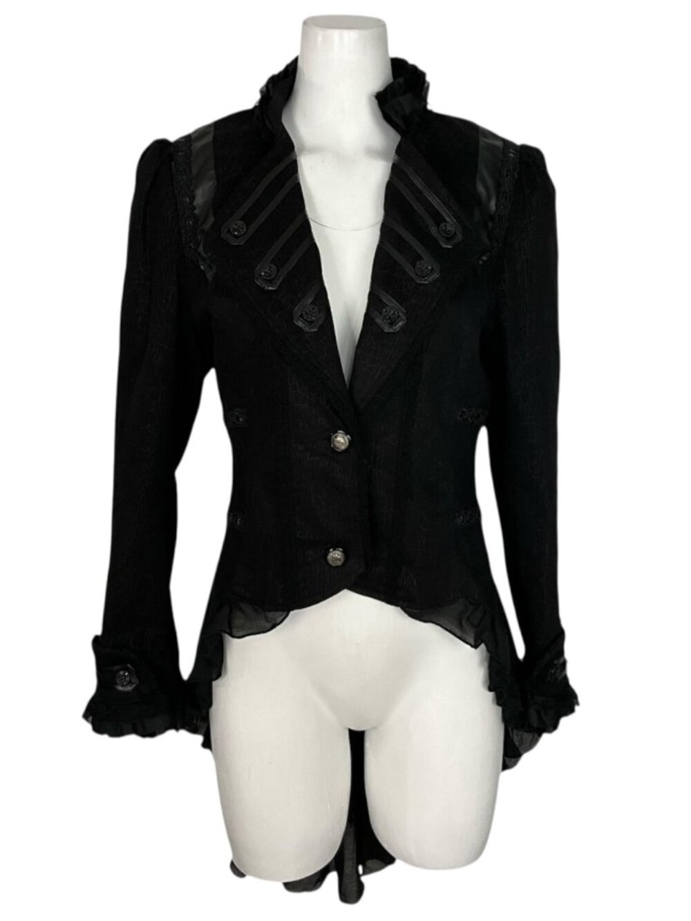 RQ-BL Red Queen's Black Legion Steampunk Gothic Tailcoat Jacket XXL 2XL Black